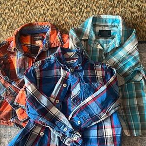 4T OshKosh and Cherokee Plaid Button-Up Shirts